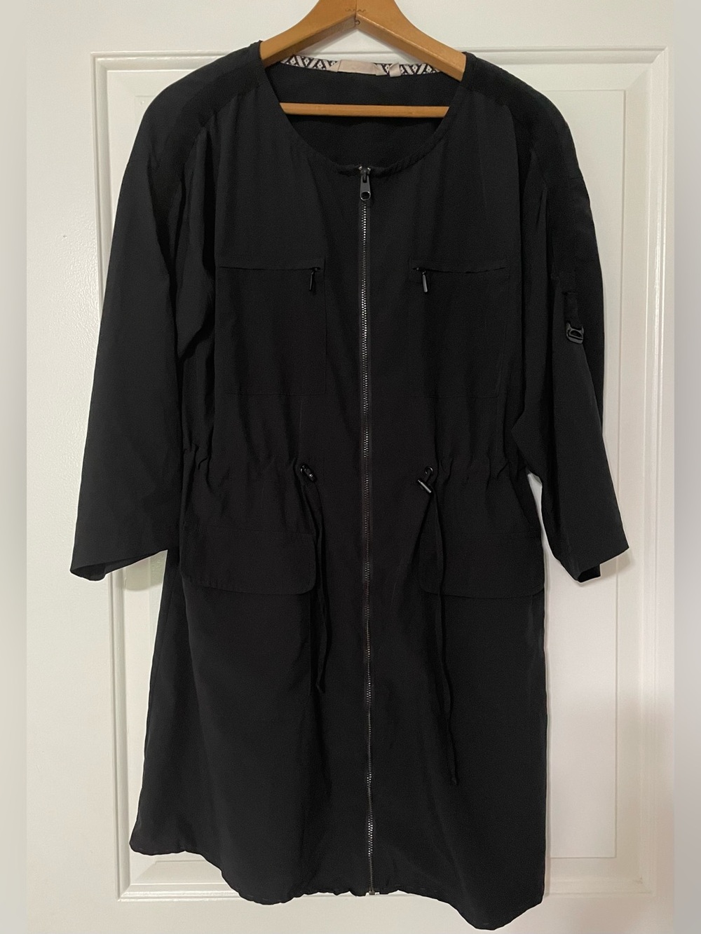 Soft Surroundings Go Lively Traverse Dress Black Size Petite Medium Zipper Front